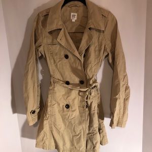 Tan button down overcoat Gap